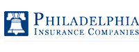Philadelphia Insurance Companies logo blue Liberty Bell and blue text for company name