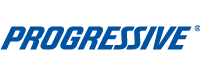 Progressive Insurance logo, blue letters on white background