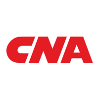 CNA Financial logo, white background with red letters