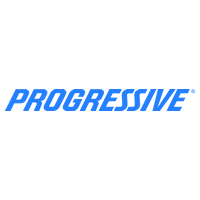 Progressive Insurance logo, blue letters on white background