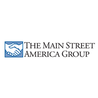The Main Street America Group logo, white background with black letters, two hands shaking inside a blue box